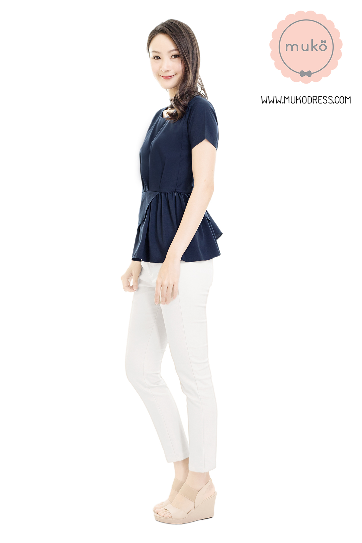 Muko Peony เสื้อเปิดให้นม คลุมท้อง BSL21-002 กรมท่า