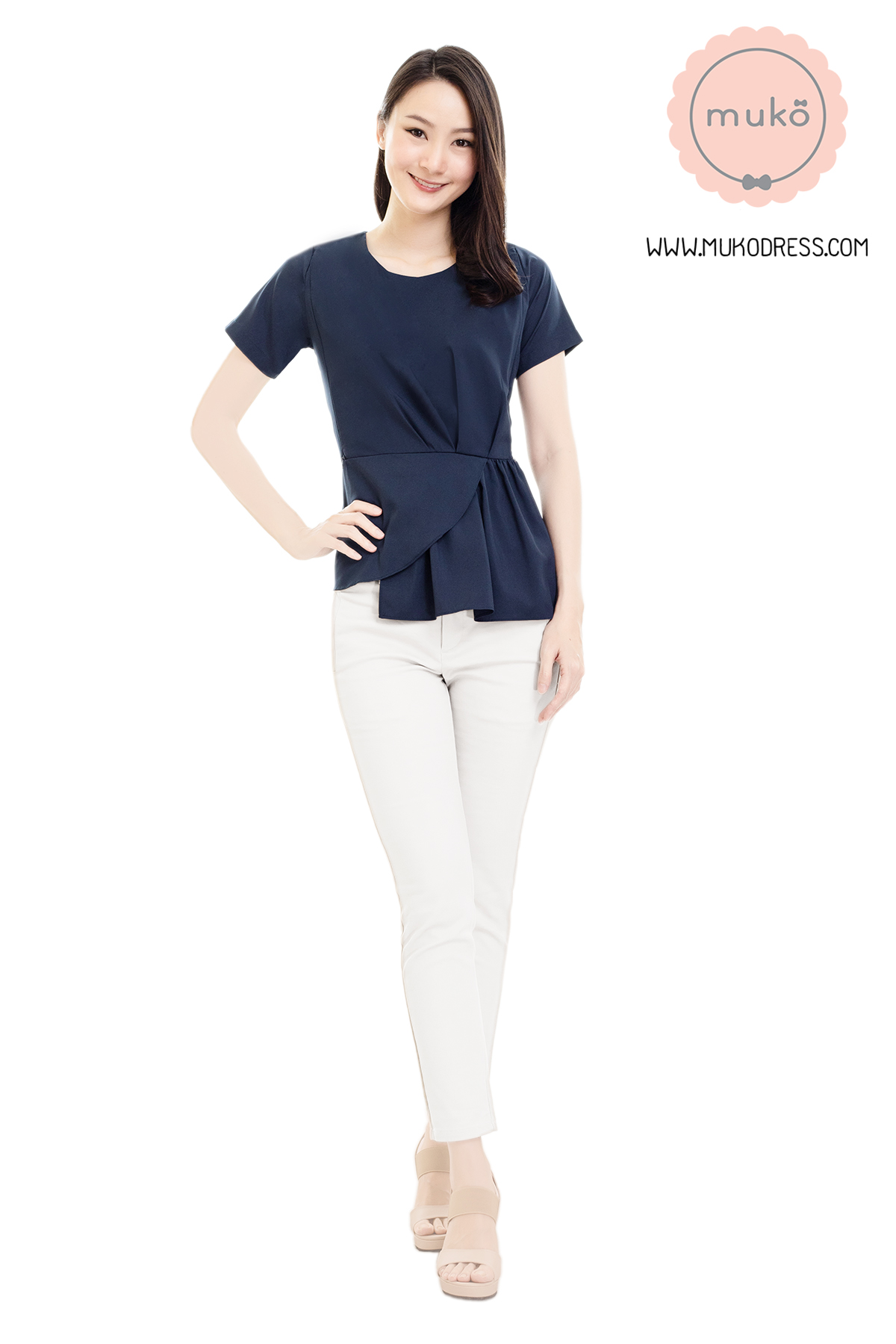 Muko Peony เสื้อเปิดให้นม คลุมท้อง BSL21-002 กรมท่า