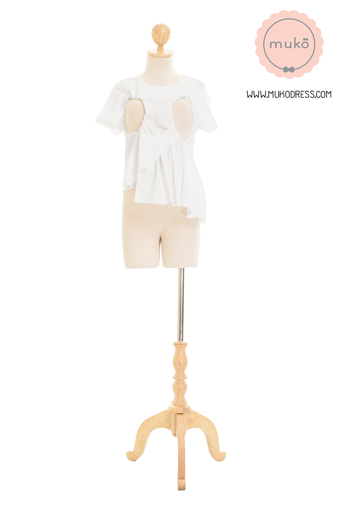 Muko Peony เสื้อเปิดให้นม คลุมท้อง BSL21-004 ขาว