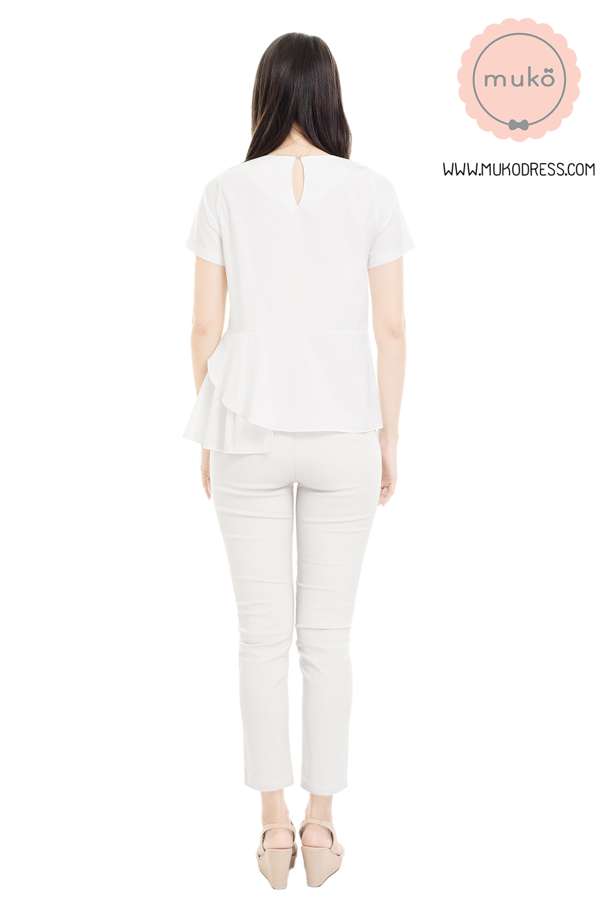 Muko Peony เสื้อเปิดให้นม คลุมท้อง BSL21-004 ขาว