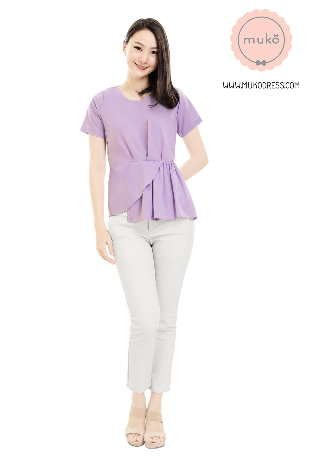 Muko Peony เสื้อเปิดให้นม คลุมท้อง BSL21-008 ม่วงนม