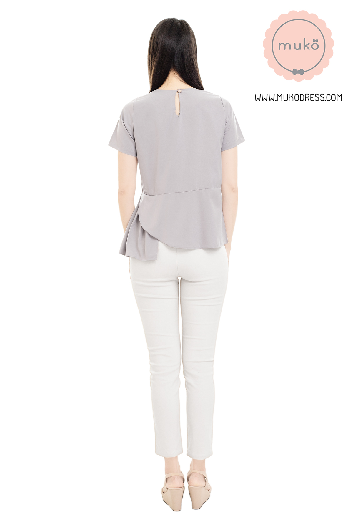 Muko Peony เสื้อเปิดให้นม คลุมท้อง BSL21-010 เทาอ่อน