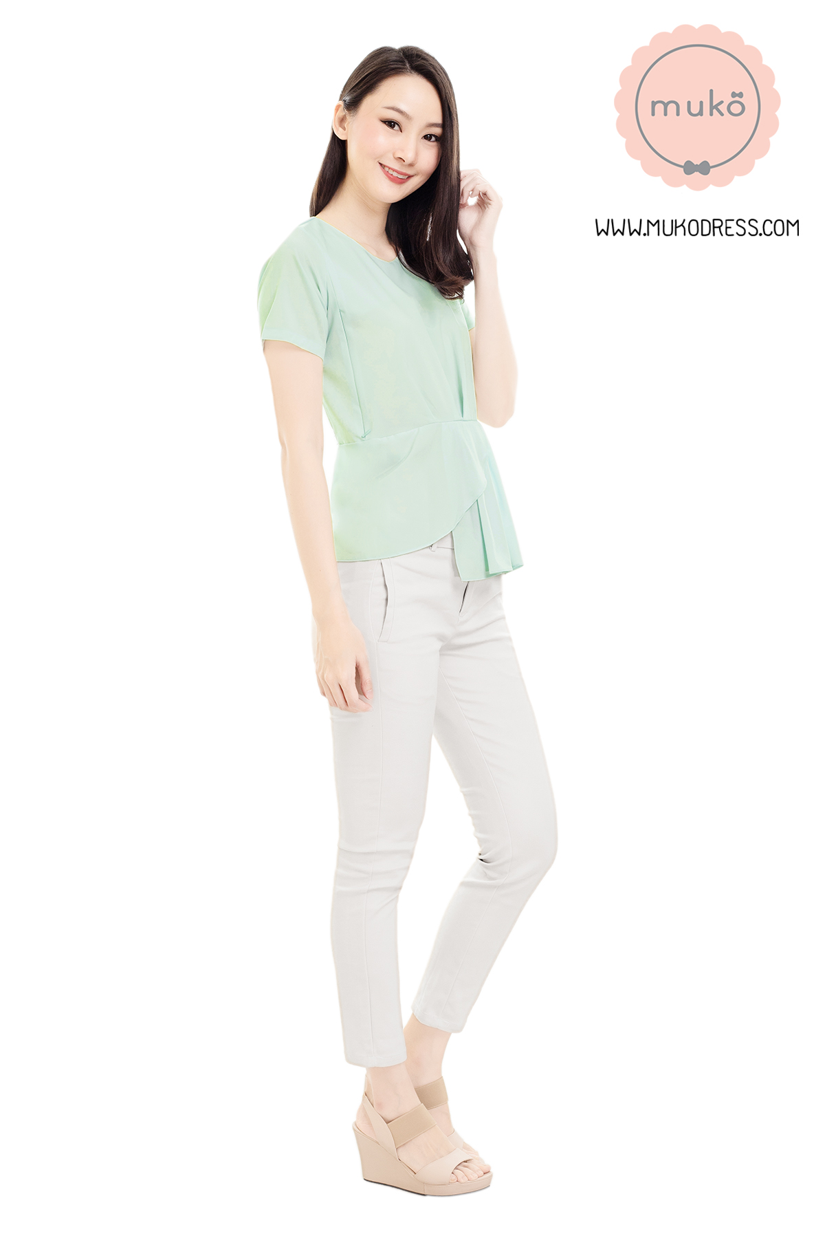 Muko Peony เสื้อเปิดให้นม คลุมท้อง BSL21-011 เขียวอ่อน