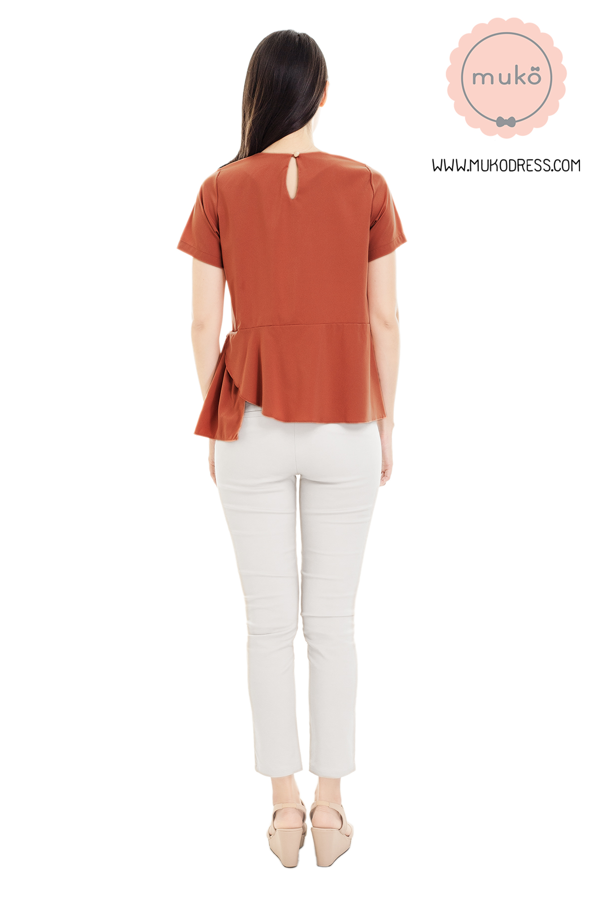 Muko Peony เสื้อเปิดให้นม คลุมท้อง BSL21-014 ส้มอิฐ