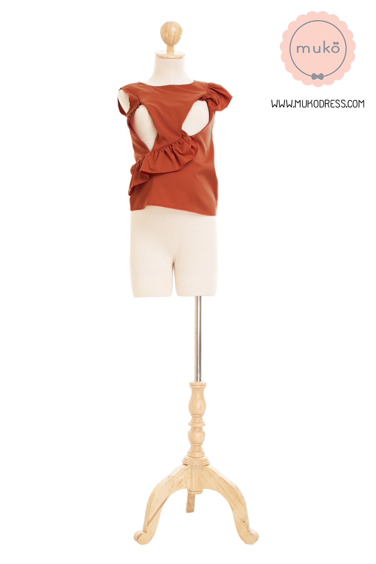 Muko Kayla เสื้อเปิดให้นม BSL17-003 ส้มอิฐ