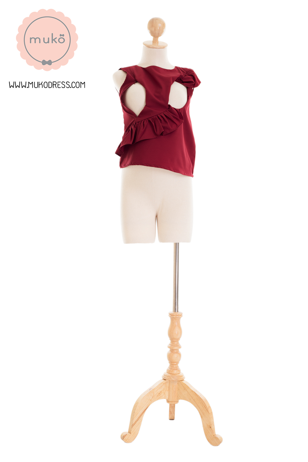Muko Kayla เสื้อเปิดให้นม BSL17-011 แดงเลือดหมู