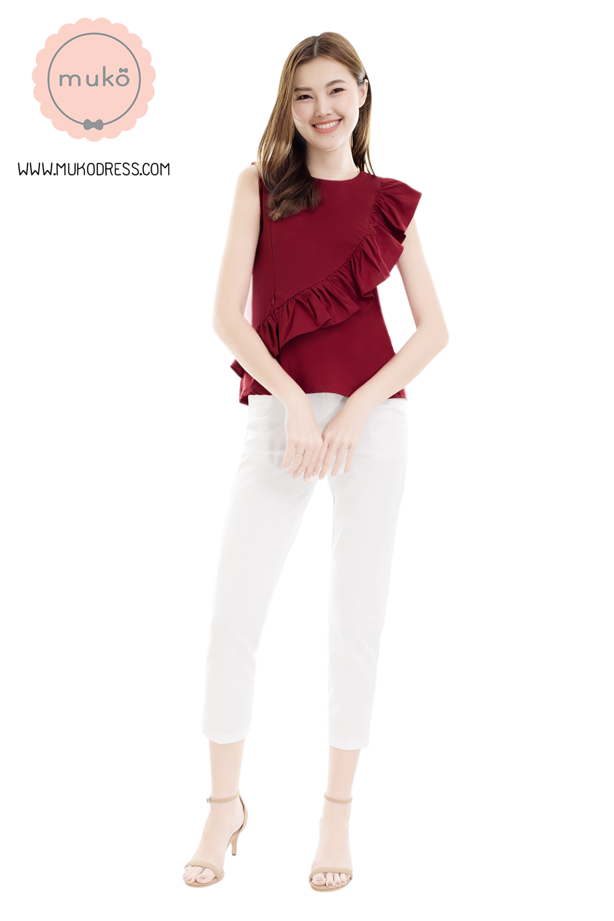 Muko Kayla เสื้อเปิดให้นม BSL17-011 แดงเลือดหมู