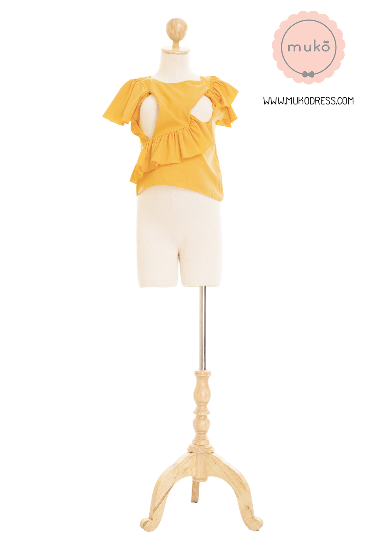Muko Kaylie เสื้อเปิดให้นม BSL19-013 เหลืองมัสตาร์ด