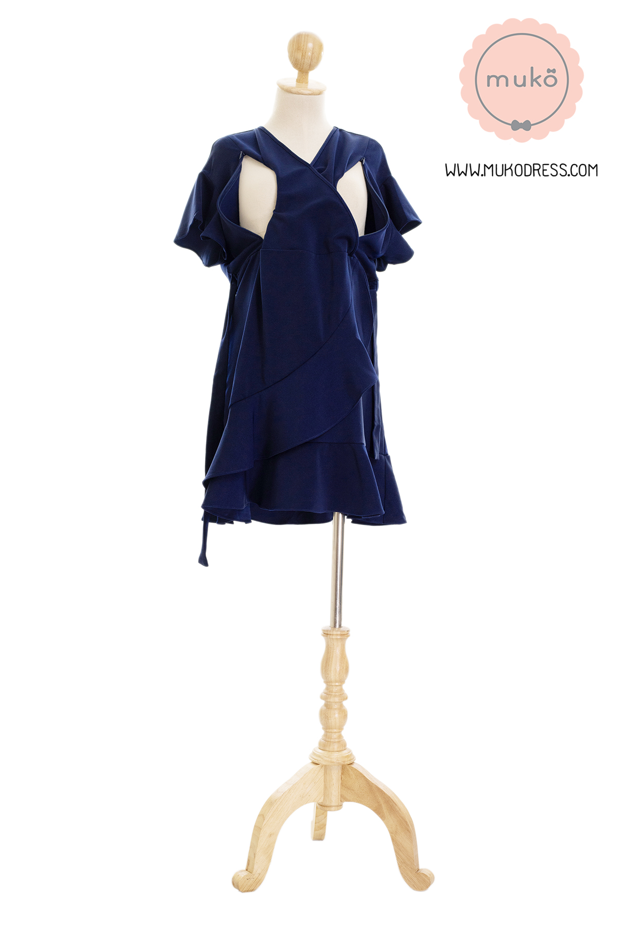 Muko Malyne เดรสเปิดให้นม คลุมท้อง DZ38-003 กรมท่า