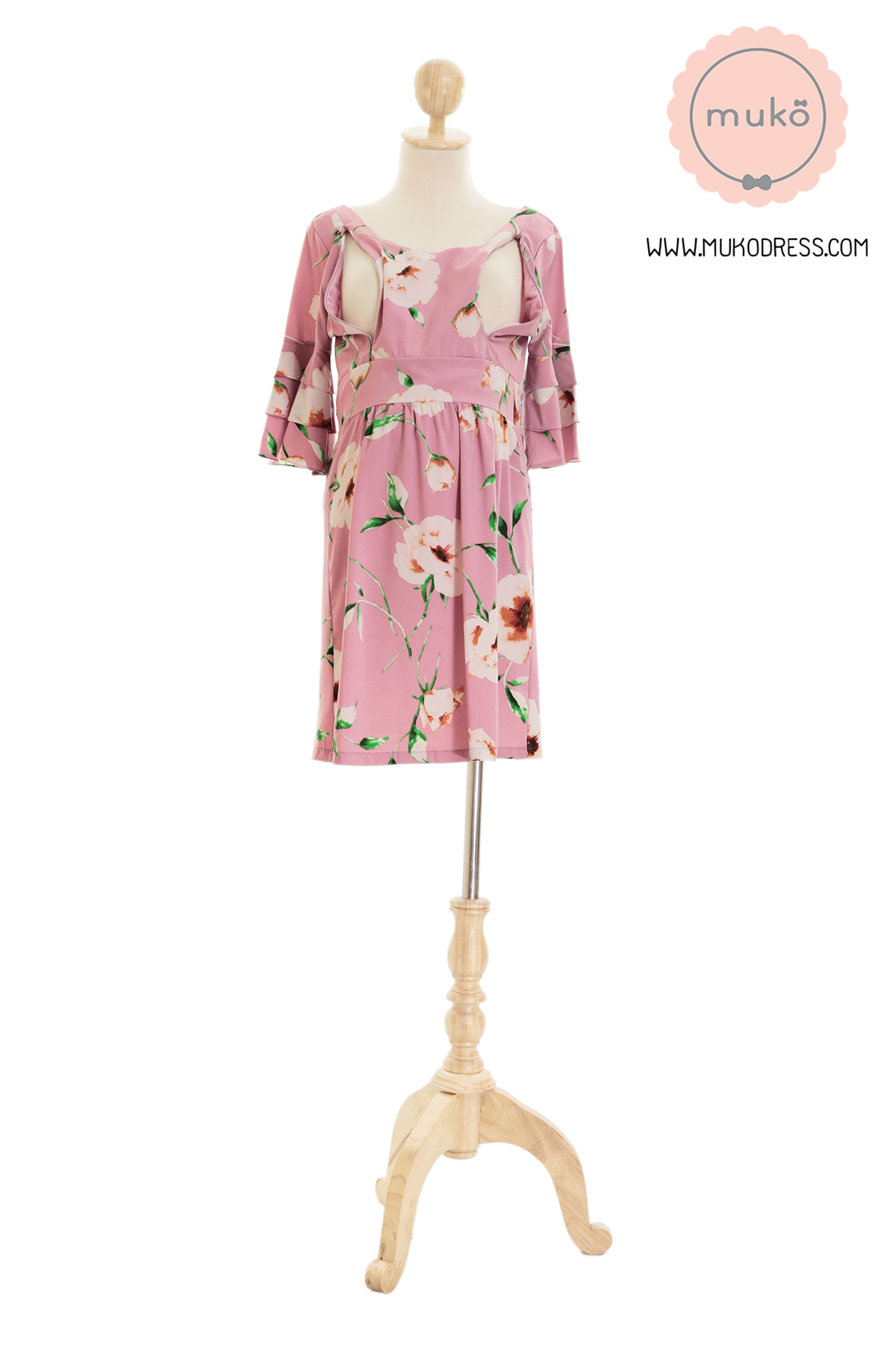 Muko Camelia เดรสเปิดให้นม คลุมท้อง DZ36-002 กะปิดอก