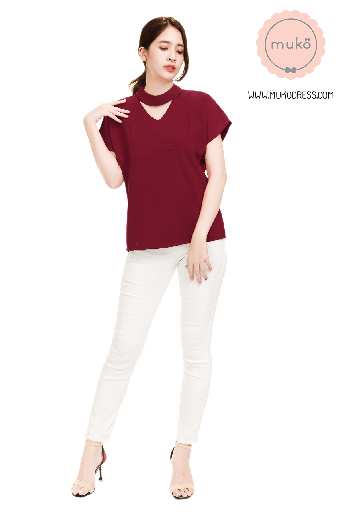 Muko Paris เสื้อคลุมท้อง เปิดให้นม BSL15-005 สีแดงหมู Muko Paris เสื้อคลุมท้อง เปิดให้นม BSL15-005 สีแดงหมู