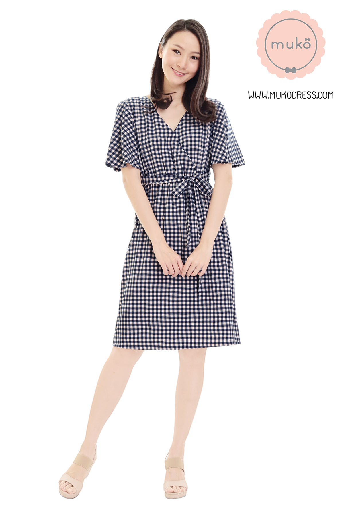 Muko Jaycee เดรสให้นม คลุมท้อง DZ24-017 สก็อตกรม Muko Jaycee เดรสให้นม คลุมท้อง DZ24-017 สก็อตกรม