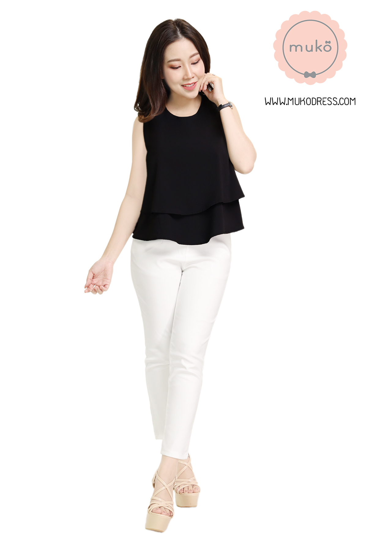 Muko Rachel เสื้อเปิดให้นม BSL12-004 สีดำ Muko Rachel เสื้อเปิดให้นม BSL12-004 สีดำ
