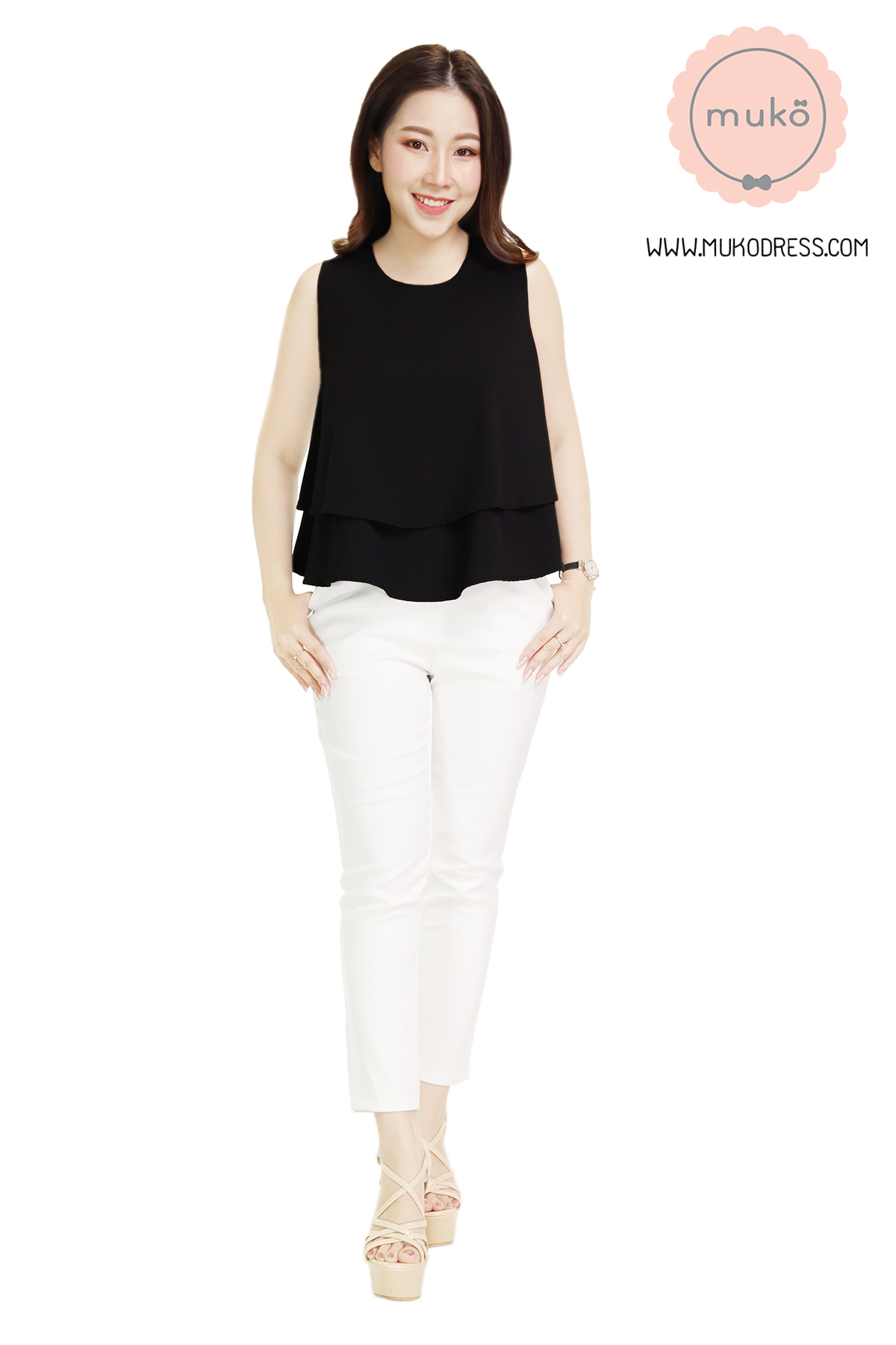 Muko Rachel เสื้อเปิดให้นม BSL12-004 สีดำ Muko Rachel เสื้อเปิดให้นม BSL12-004 สีดำ
