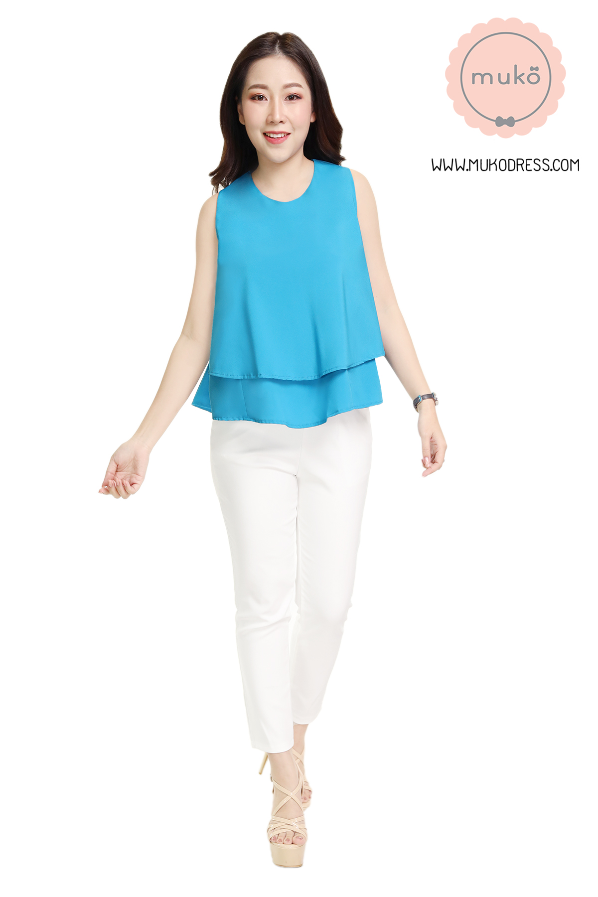 Muko Rachel เสื้อเปิดให้นม BSL12-011 สีฟ้า Muko Rachel เสื้อเปิดให้นม BSL12-011 สีฟ้า