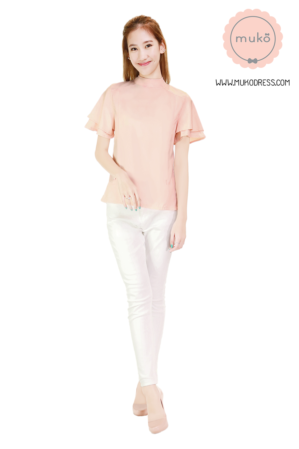 Muko Stella เสื้อเปิดให้นม BSL13-005 สีโอรส