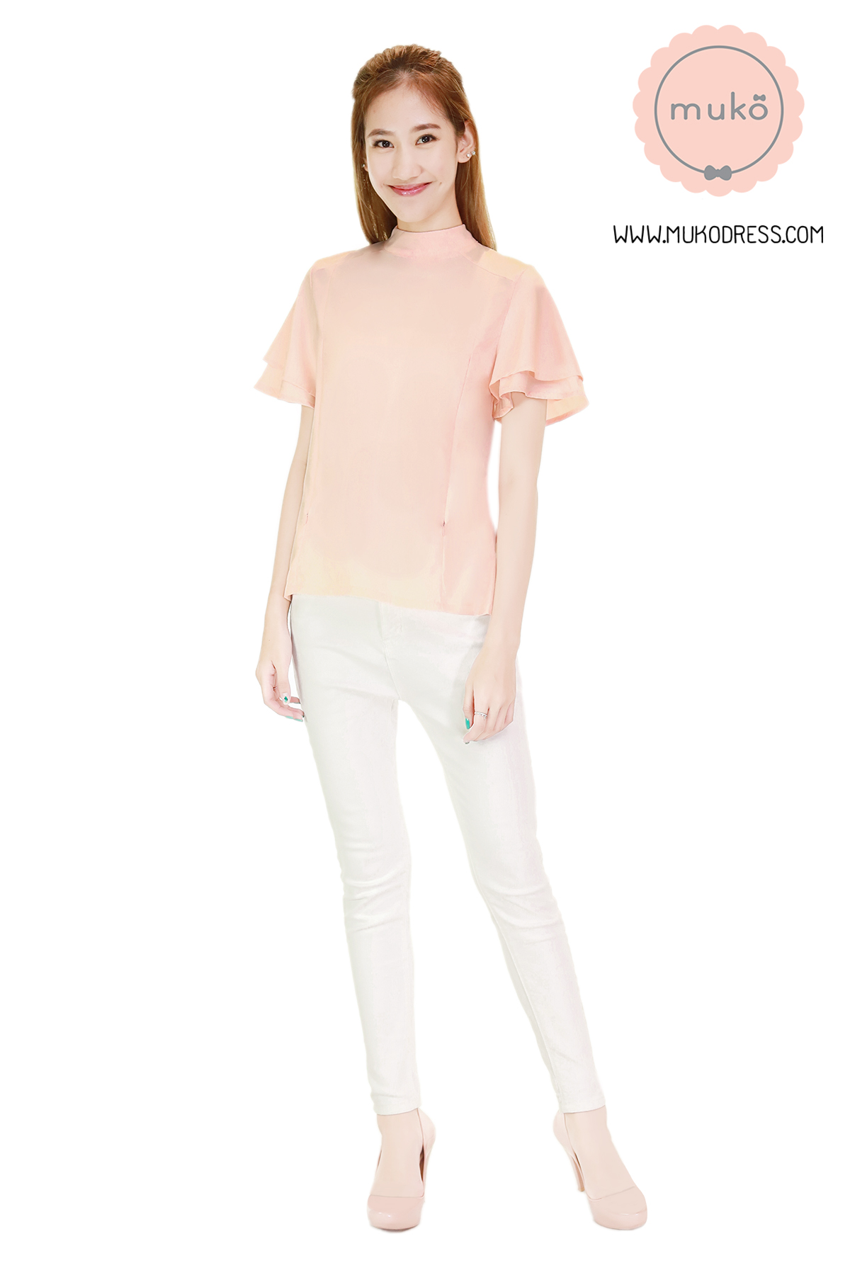 Muko Stella เสื้อเปิดให้นม BSL13-005 สีโอรส