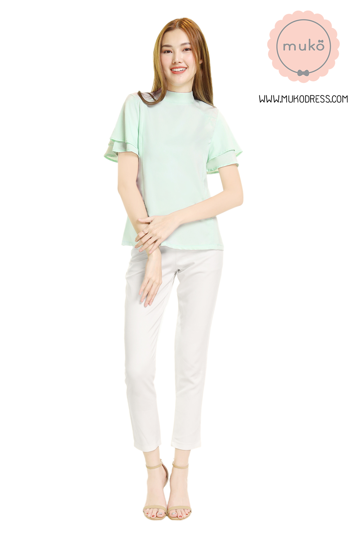 Muko Stella เสื้อเปิดให้นม BSL13-006 สีเขียวอ่อน