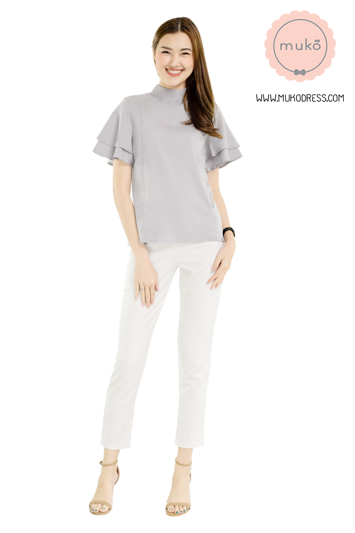 Muko Stella เสื้อเปิดให้นม BSL13-007 สีเทา