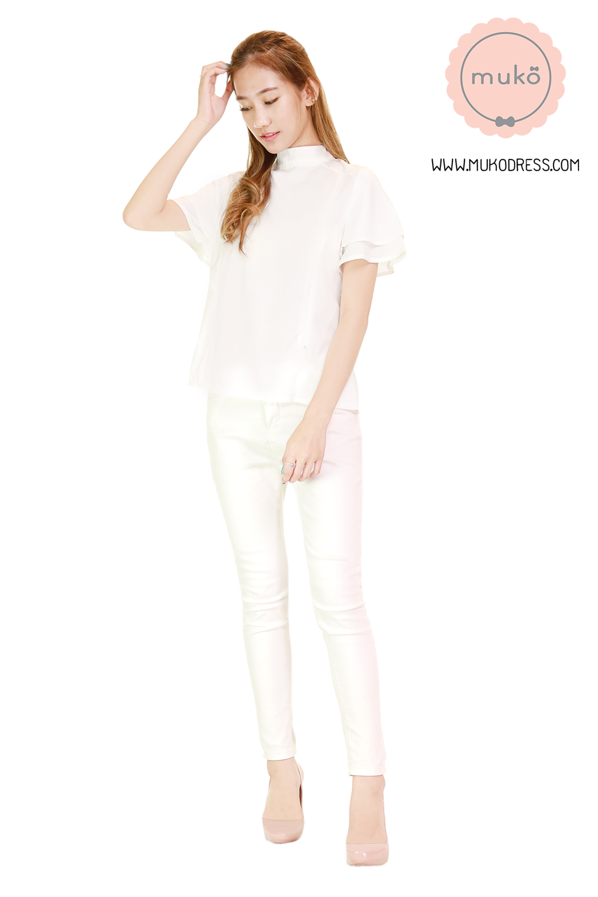 Muko Stella เสื้อเปิดให้นม BSL13-008 สีขาว Muko Stella เสื้อเปิดให้นม BSL13-008 สีขาว