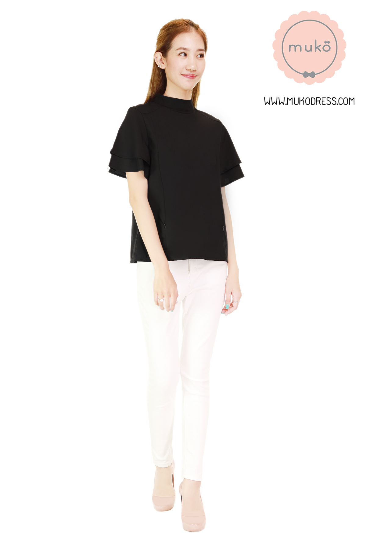 Muko Stella เสื้อเปิดให้นม BSL13-009 สีดำ