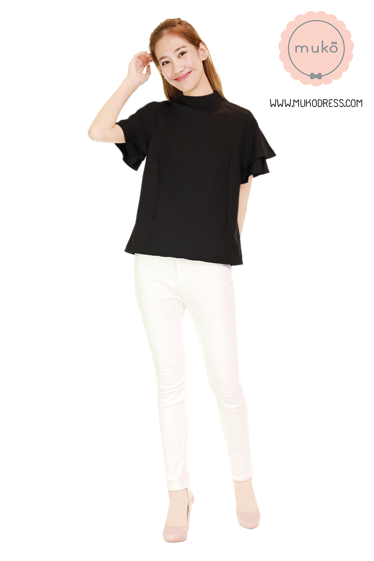 Muko Stella เสื้อเปิดให้นม BSL13-009 สีดำ