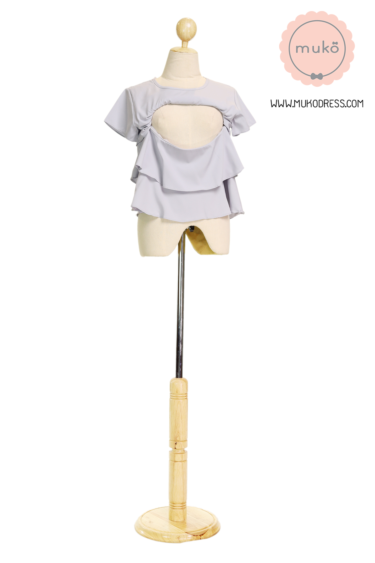Muko Pasta เสื้อเปิดให้นม คลุมท้อง BSL14-012 เทา Muko Pasta เสื้อเปิดให้นม คลุมท้อง BSL14-012 เทา