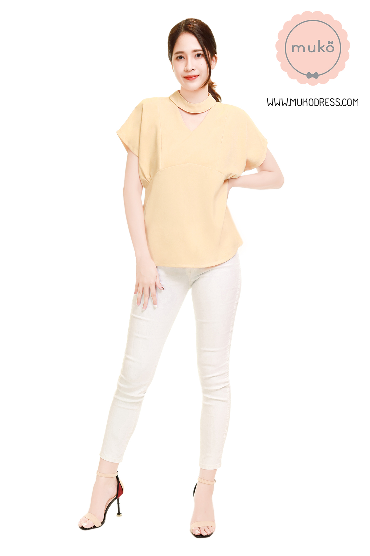 Muko Paris เสื้อคลุมท้อง เปิดให้นม BSL15-010 สีครีม