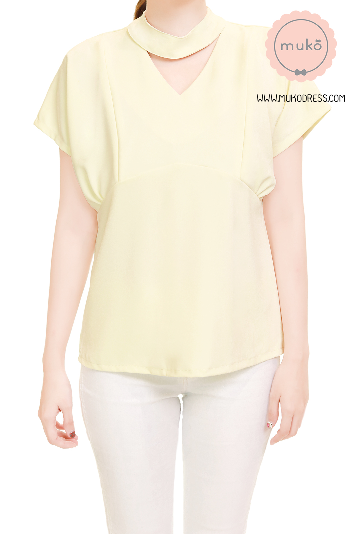 Muko Paris เสื้อคลุมท้อง เปิดให้นม BSL15-011 สีเหลืองอ่อน