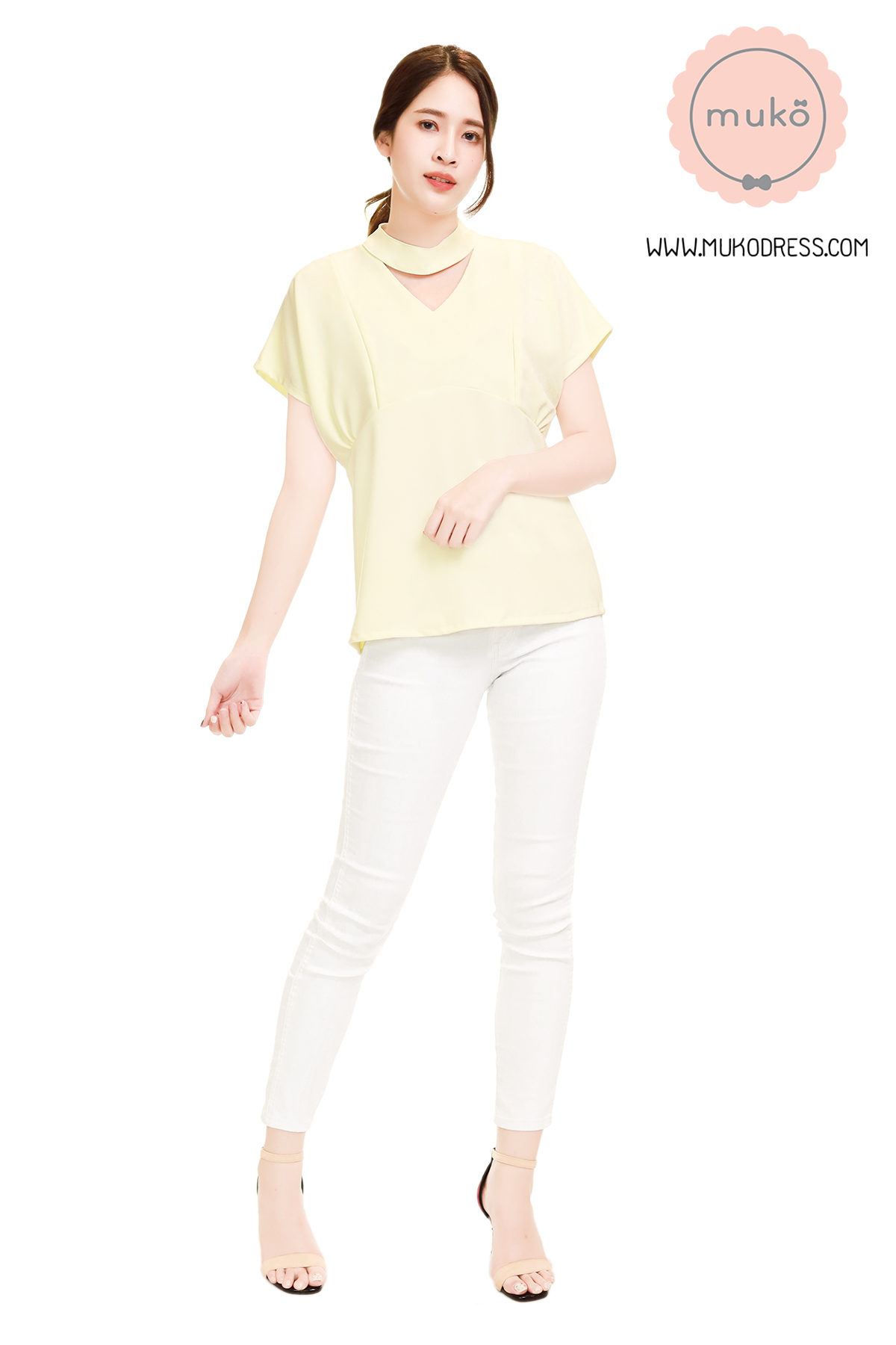 Muko Paris เสื้อคลุมท้อง เปิดให้นม BSL15-011 สีเหลืองอ่อน