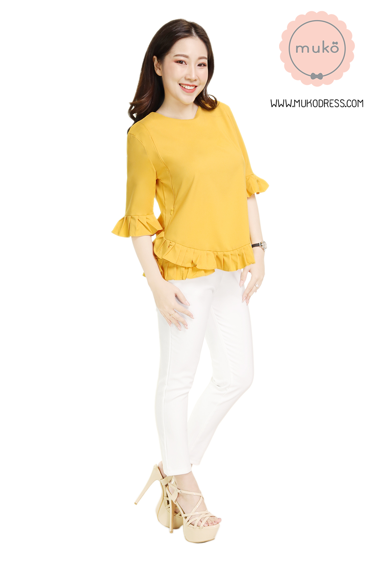 Muko Queens เสื้อให้นม คลุมท้อง BSL09-011 เหลืองมัสตาร์ด