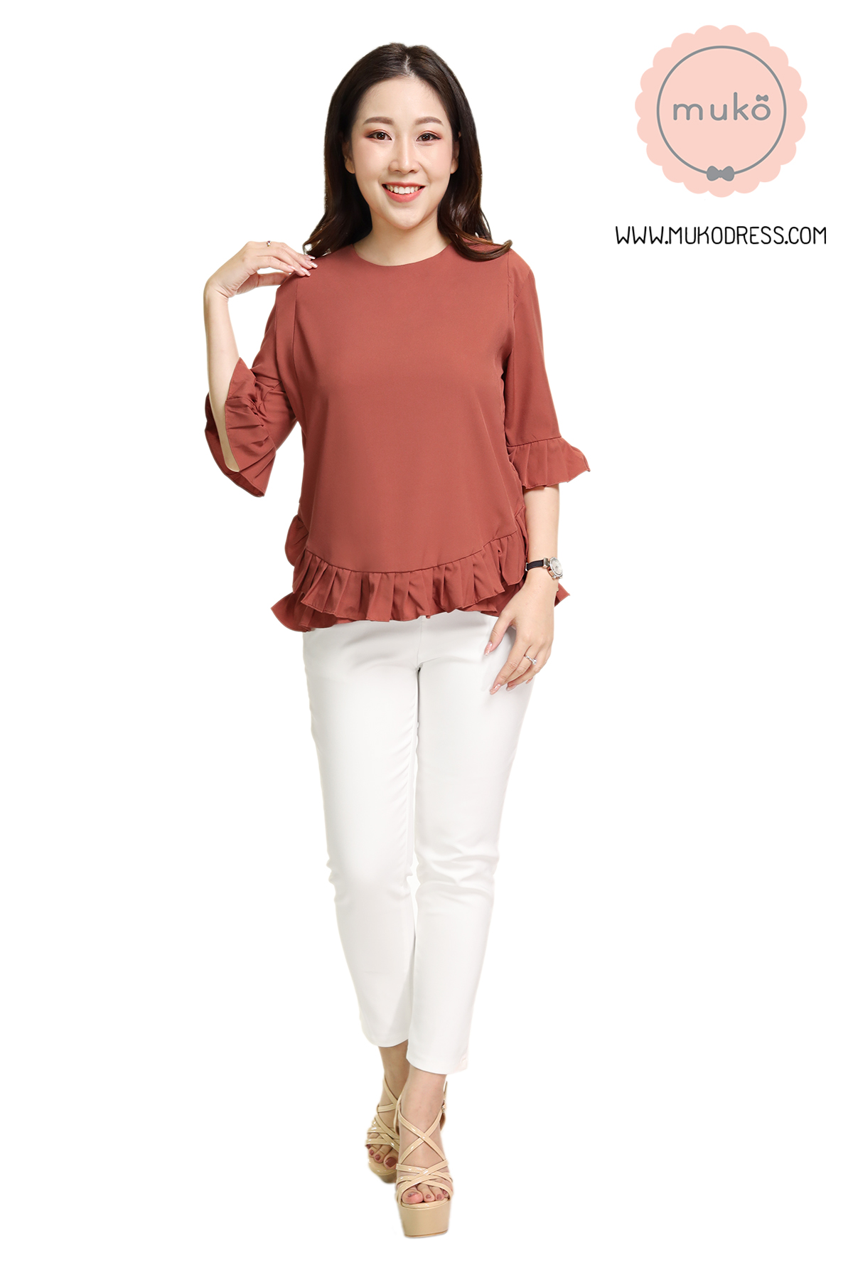 Muko Queens เสื้อให้นม คลุมท้อง BSL09-013 ส้มอิฐ