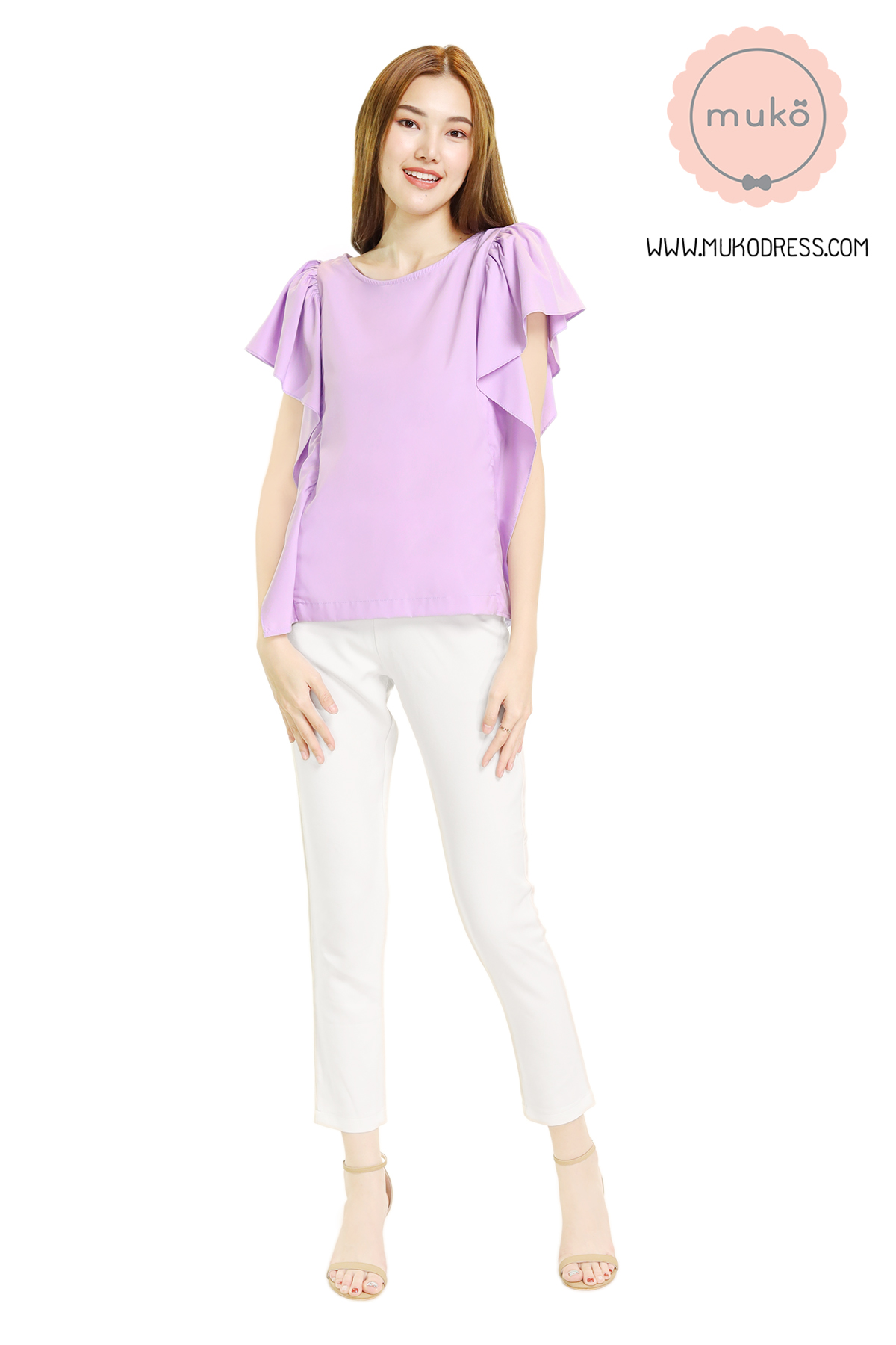 Muko Hill Top เสื้อให้นม คลุมท้อง BSL07-011 ม่วงนม Muko Hill Top เสื้อให้นม คลุมท้อง BSL07-011 ม่วงนม