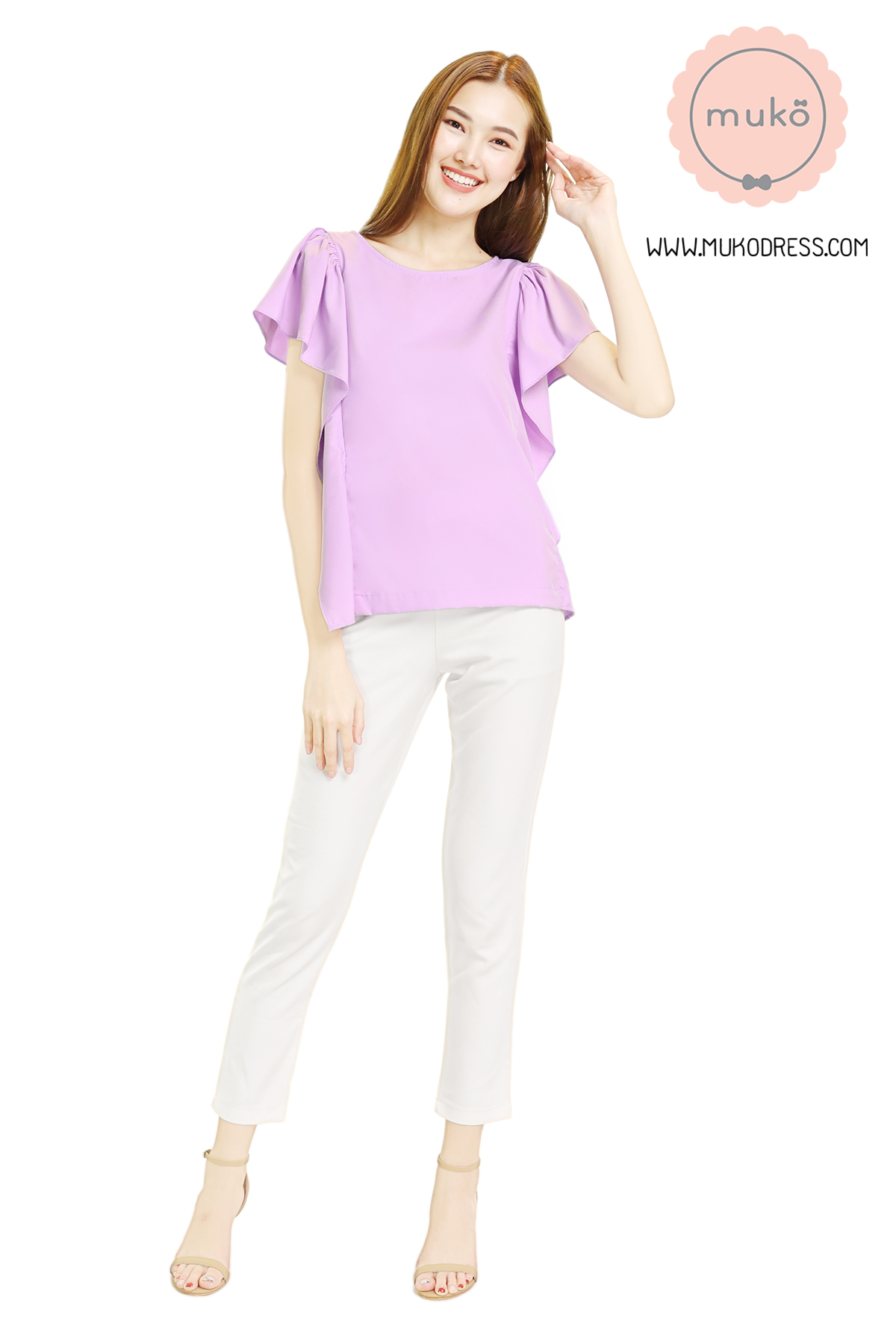 Muko Hill Top เสื้อให้นม คลุมท้อง BSL07-011 ม่วงนม Muko Hill Top เสื้อให้นม คลุมท้อง BSL07-011 ม่วงนม