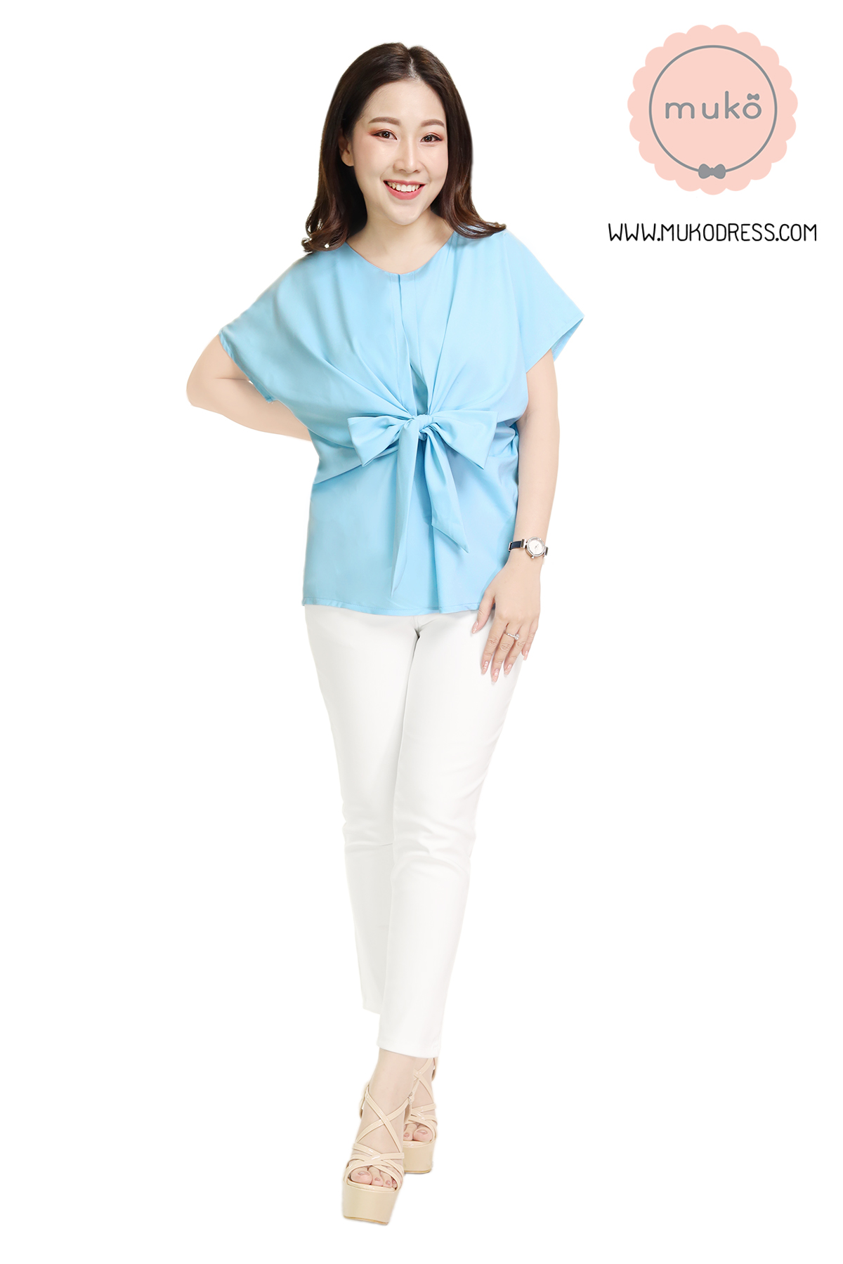 Muko Brandy เสื้อให้นม คลุมท้อง BSL06-027 ฟ้า