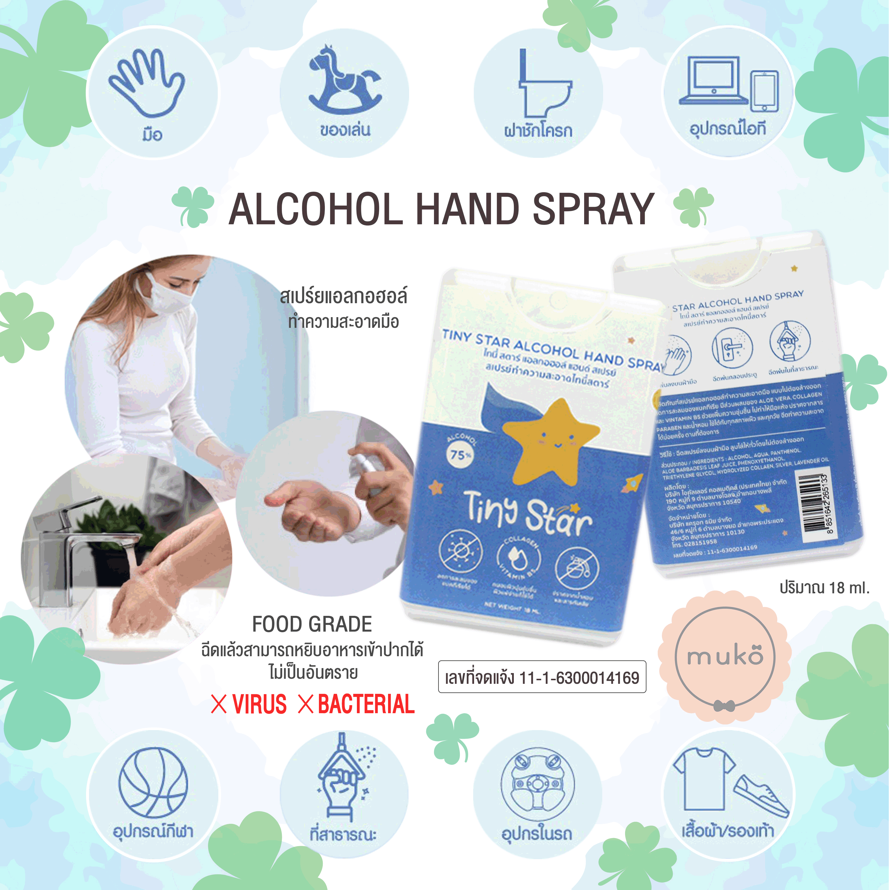 Alcohol Hand Spray สเปรย์แอลกอฮอล์ แบบตลับ