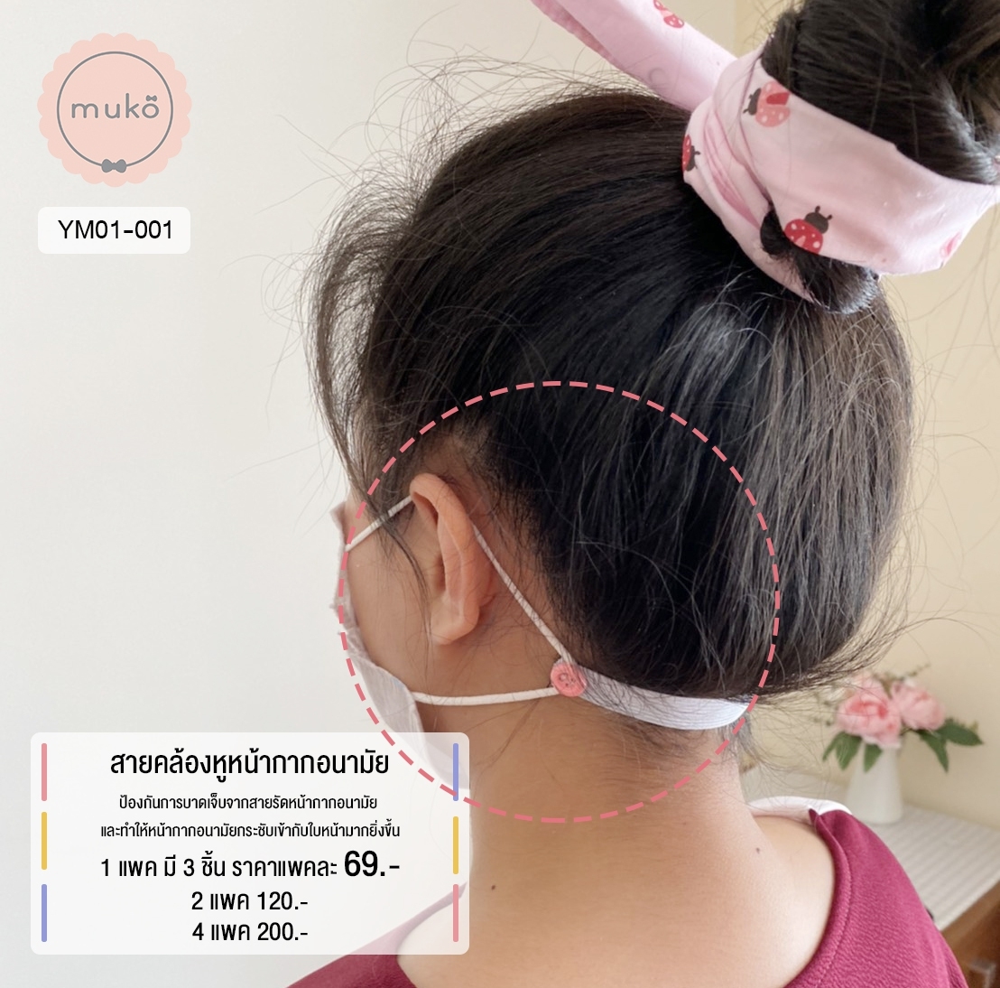 สายคล้องหูหน้ากากอนามัย YM01-001
