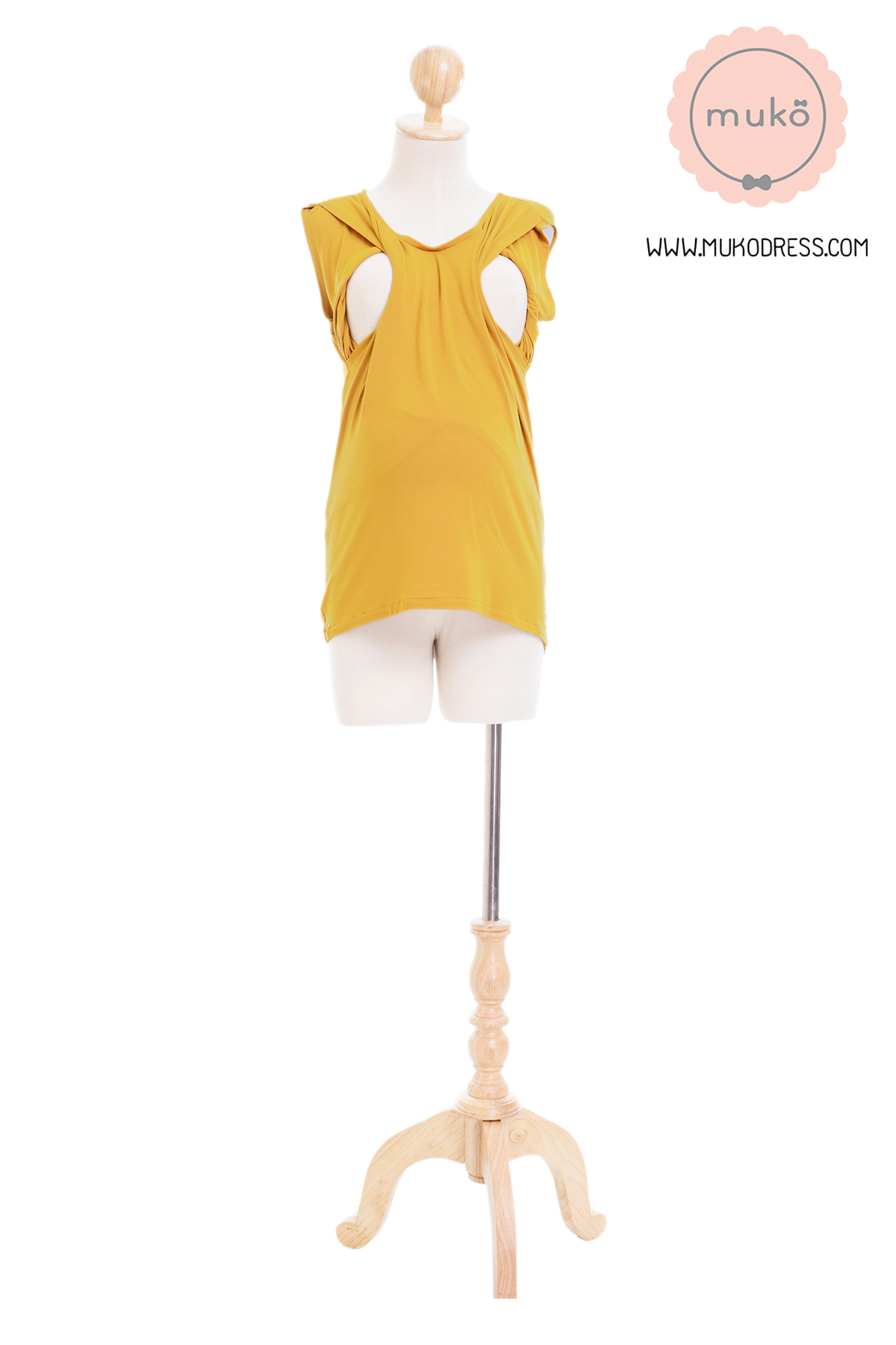 Muko Panna Cotta (Size M) เสื้อเปิดให้นม คลุมท้อง TC17-013M เหลืองมัสตาร์ด