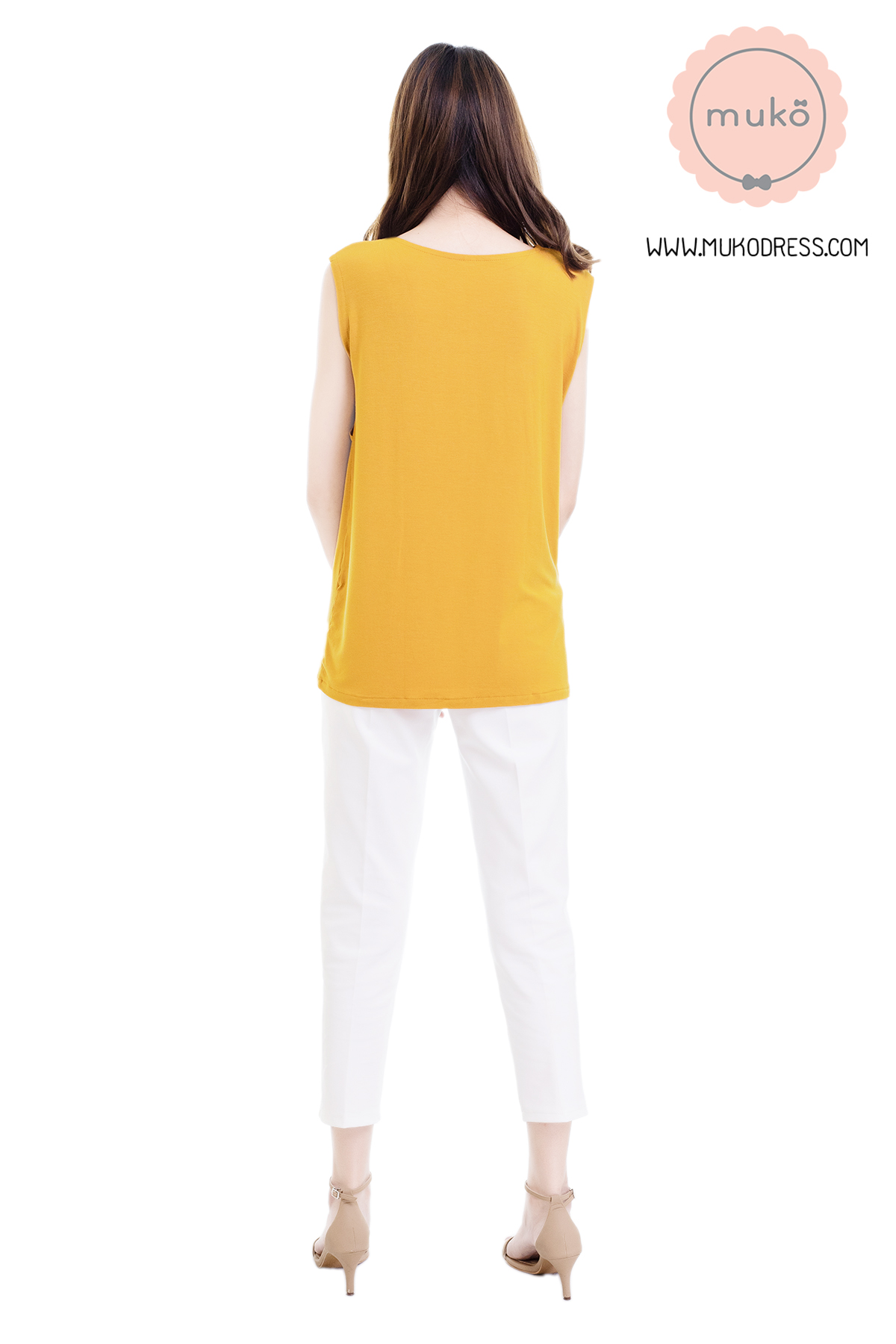 Muko Panna Cotta (Size M) เสื้อเปิดให้นม คลุมท้อง TC17-013M เหลืองมัสตาร์ด