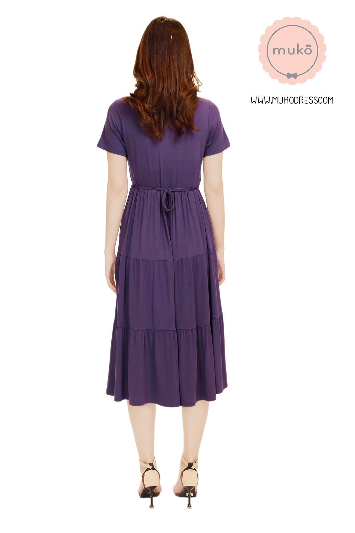 Muko Betty เดรสให้นม คลุมท้อง DR06-024 ม่วงใหม่ Muko Betty เดรสให้นม คลุมท้อง DR06-024 ม่วงใหม่