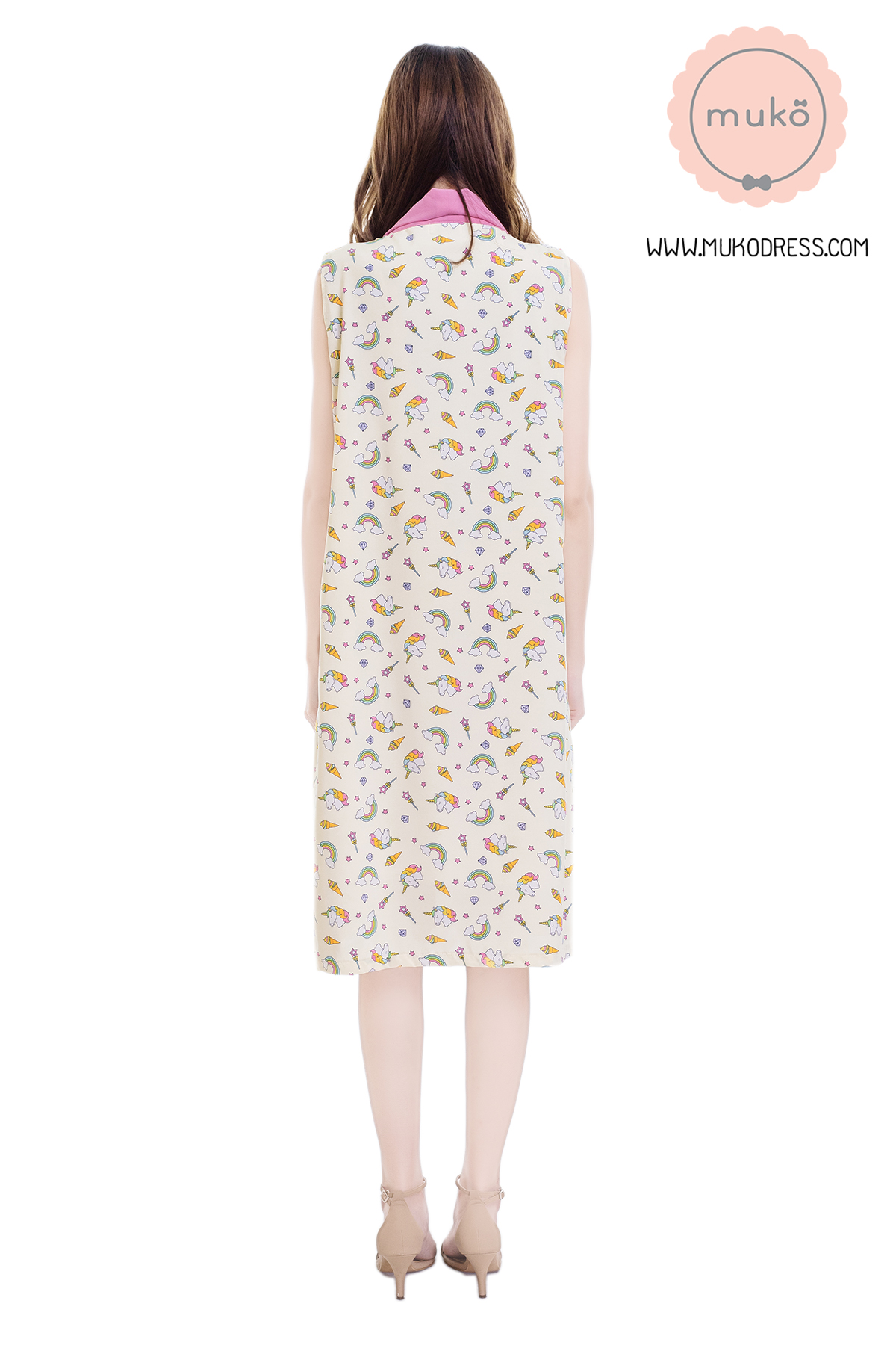 Muko Sugar Bird เดรสให้นม คลุมท้อง DZ41-003 เหลืองยูนิคอร์น
