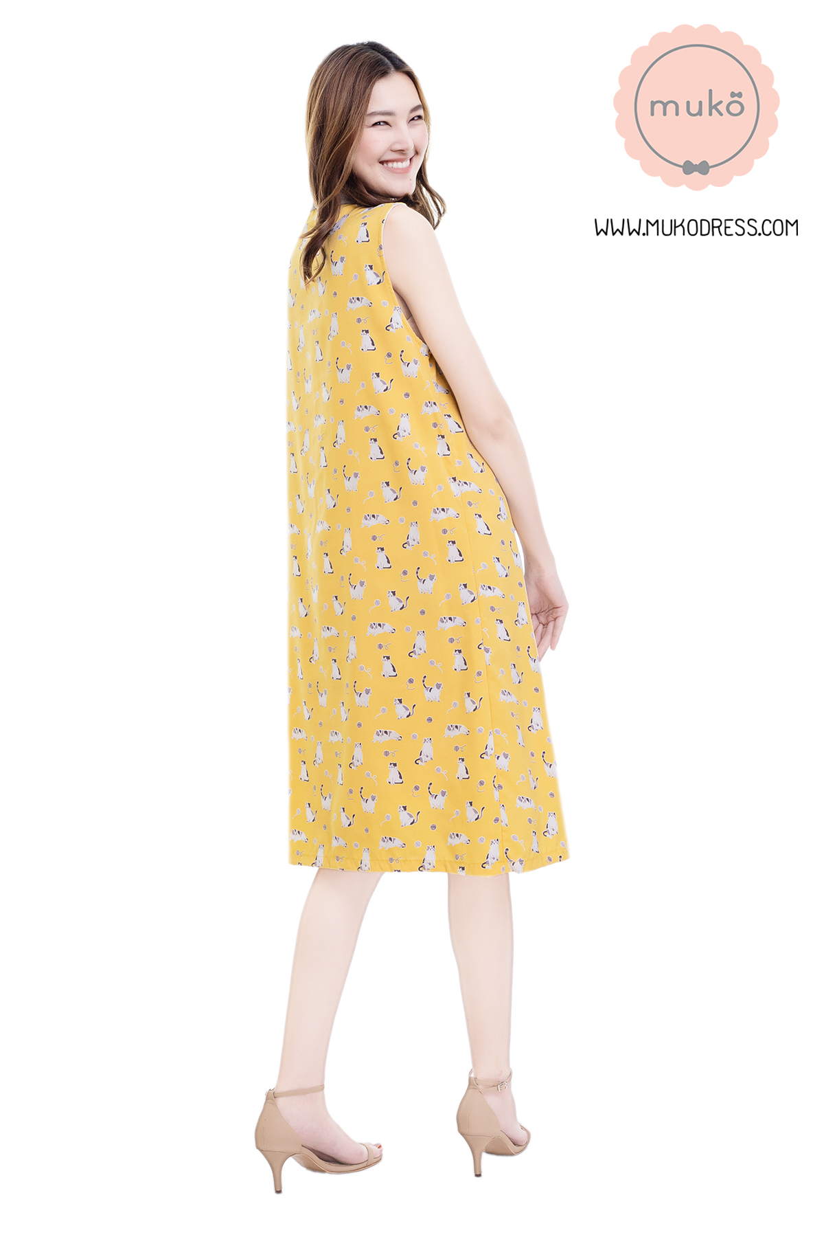 Muko Sugar Bird เดรสให้นม คลุมท้อง DZ41-014 เหลืองแมว Muko Sugar Bird เดรสให้นม คลุมท้อง DZ41-014 เหลืองแมว