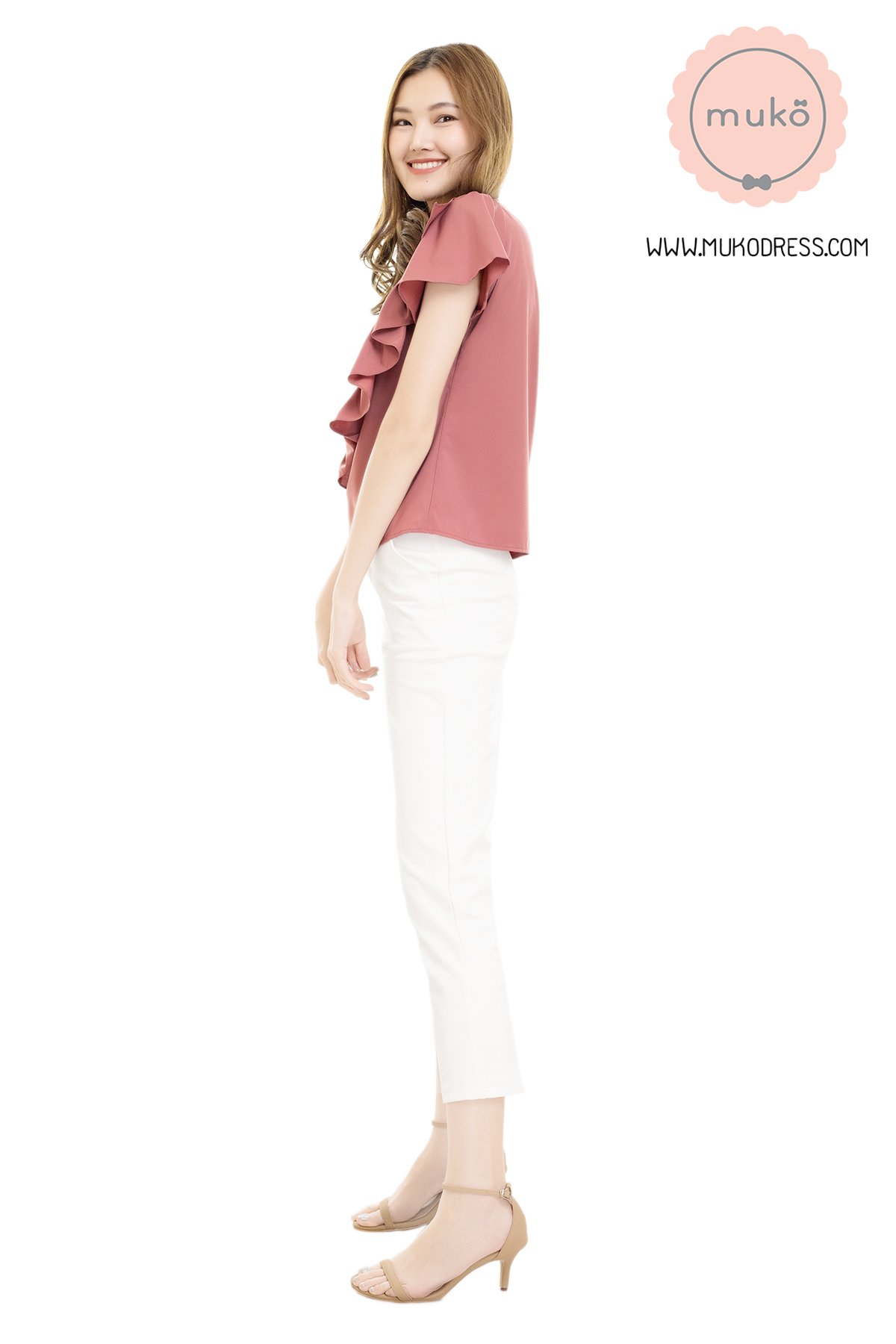 Muko Kaylie เสื้อเปิดให้นม BSL19-001 กะปิเข้ม