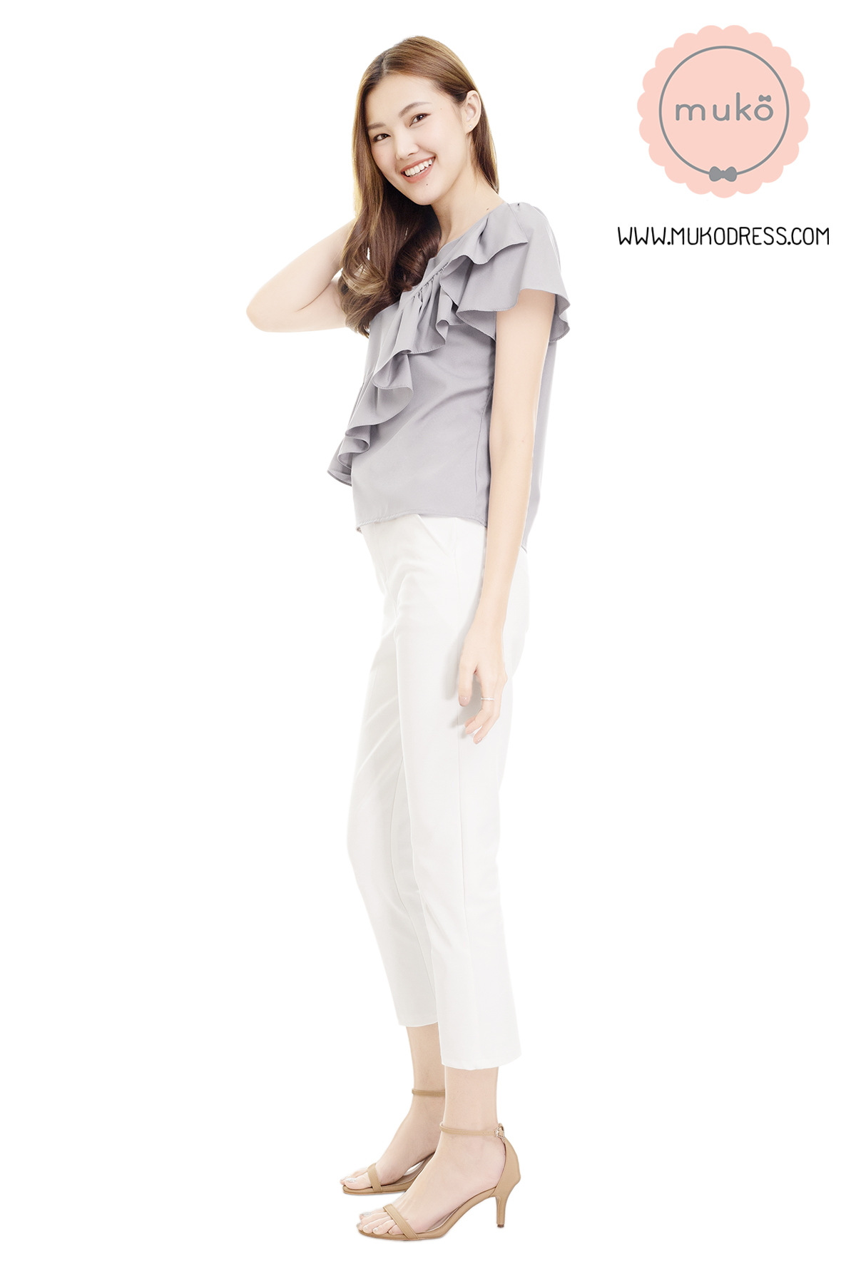 Muko Kaylie เสื้อเปิดให้นม BSL19-009 เทา