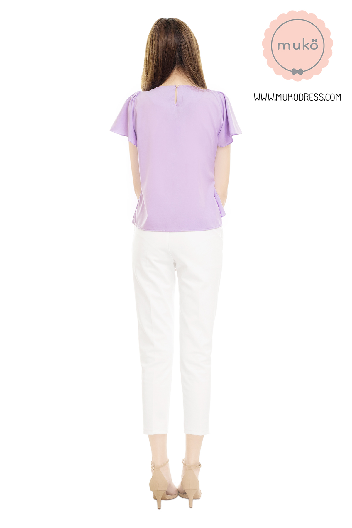 Muko Kaylie เสื้อเปิดให้นม BSL19-012 ม่วงลาเวนเดอร์