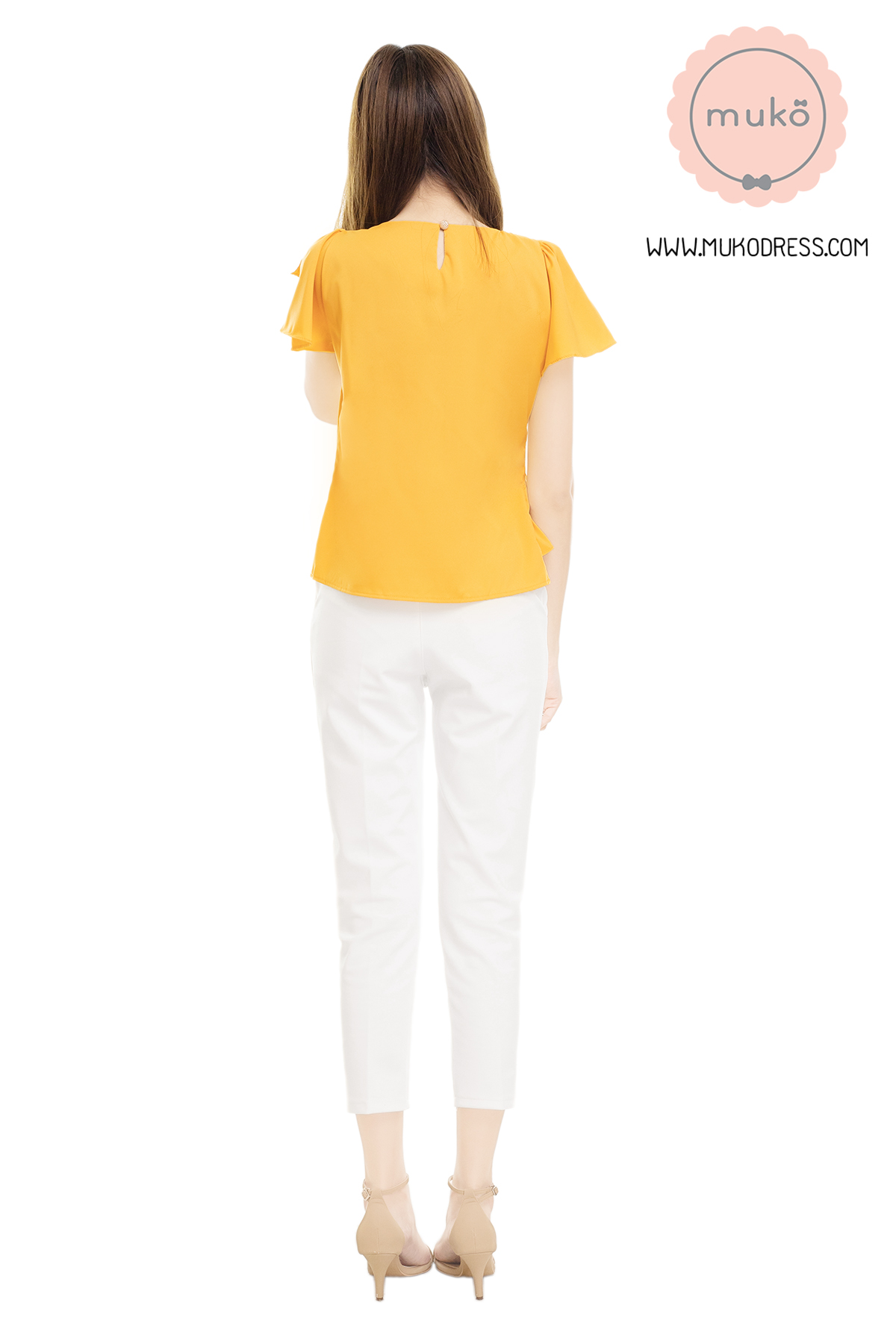 Muko Kaylie เสื้อเปิดให้นม BSL19-013 เหลืองมัสตาร์ด
