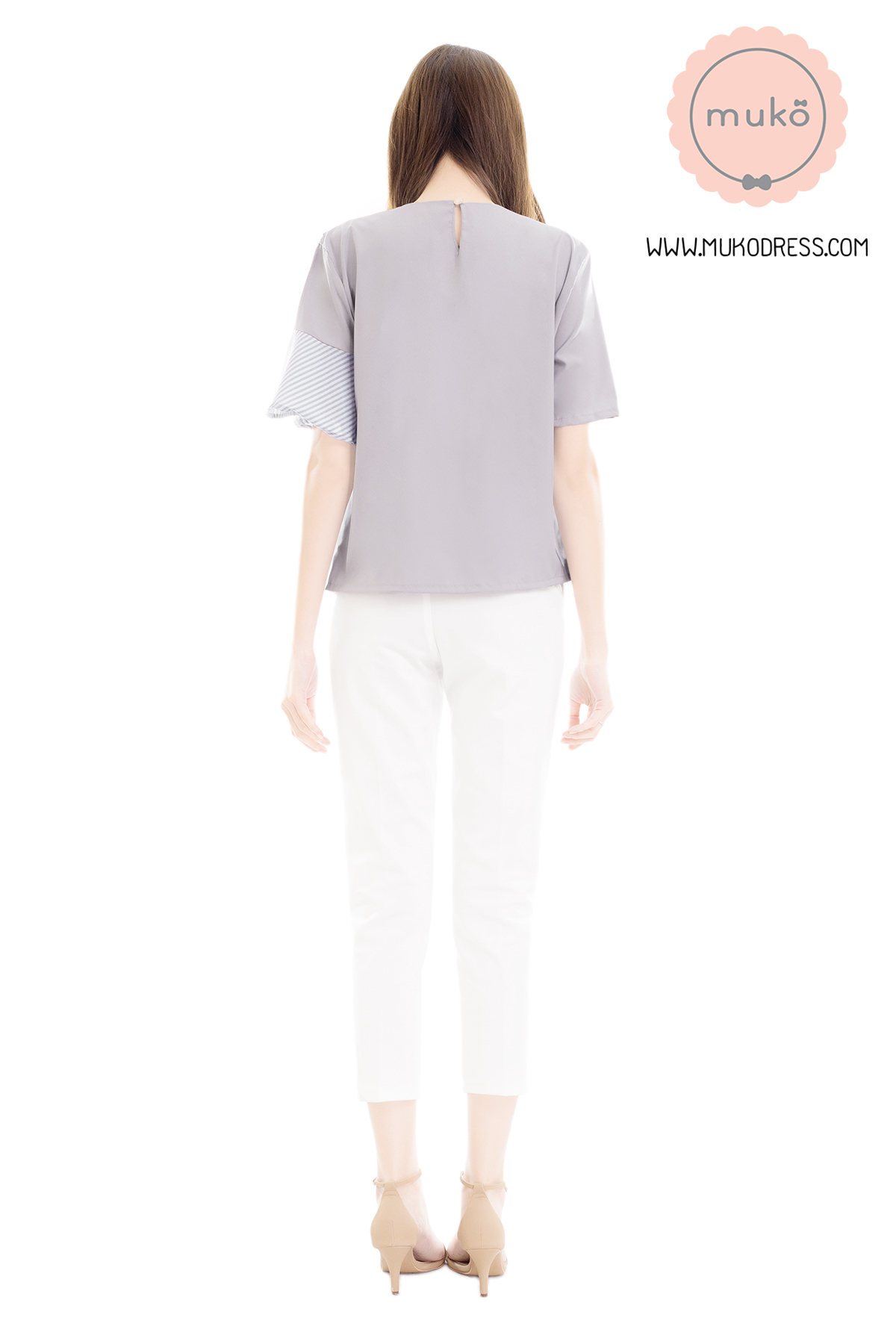 Muko Tancy เสื้อเปิดให้นม คลุมท้อง BSL18-001 สีเทา