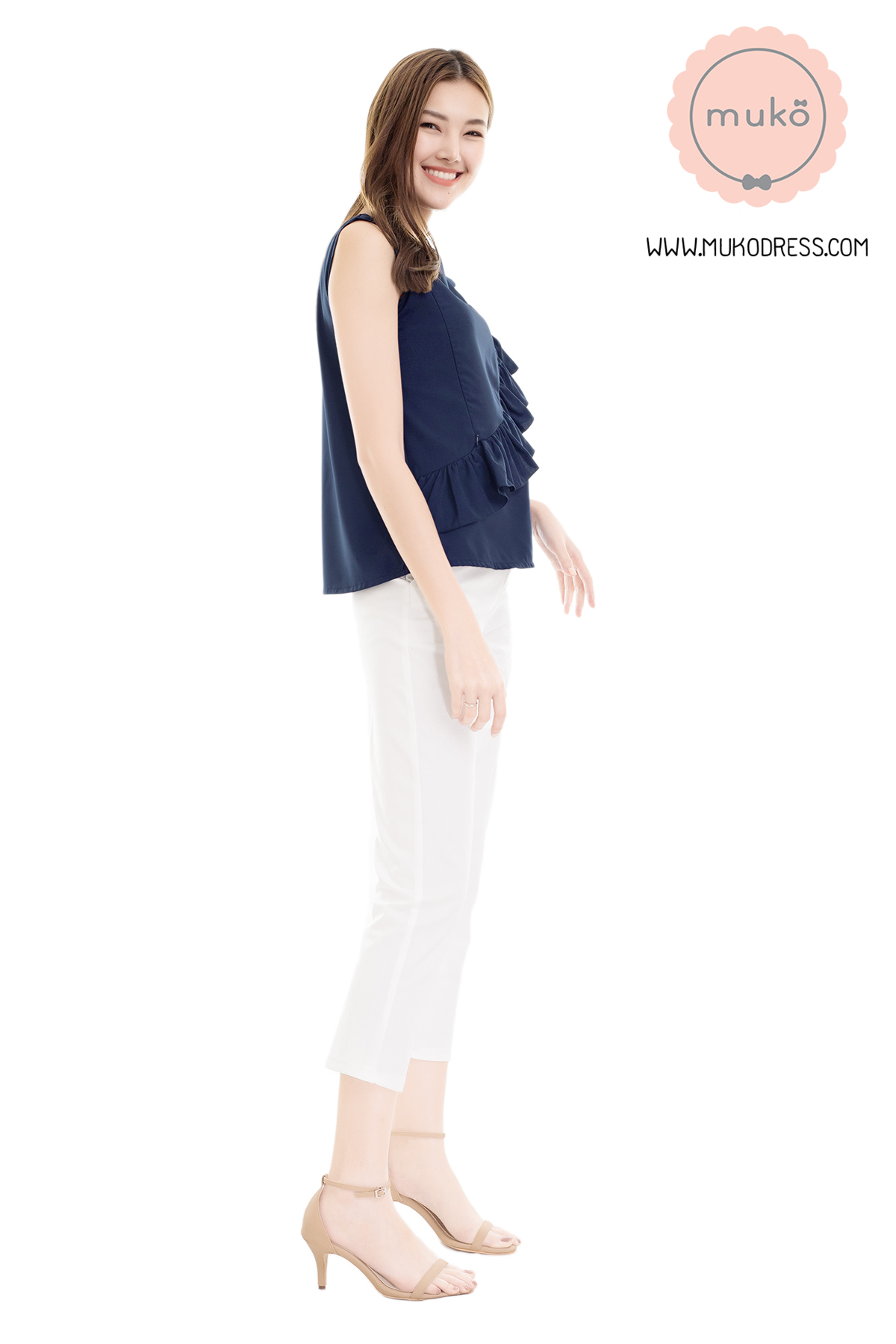 Muko Kayla เสื้อเปิดให้นม BSL17-006 กรมท่า
