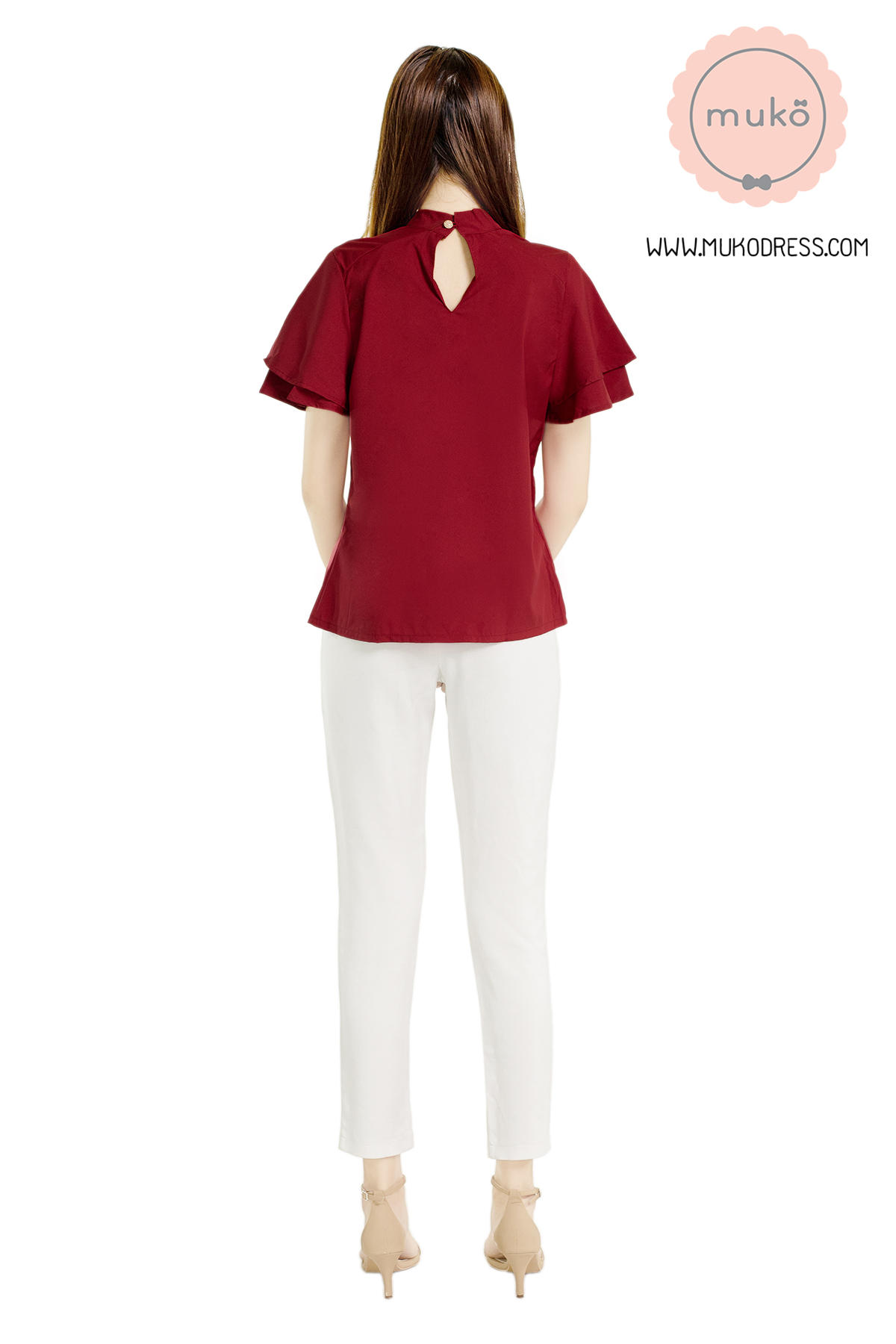 Muko Stella เสื้อเปิดให้นม BSL13-002 สีแดงเลือดหมู