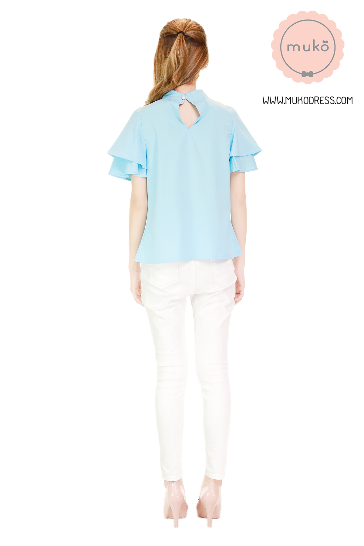 Muko Stella เสื้อเปิดให้นม BSL13-003 สีฟ้า Muko Stella เสื้อเปิดให้นม BSL13-003 สีฟ้า